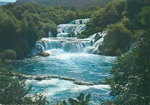 Croatia Krka River Natural Reserve waterfalls near Sibenik