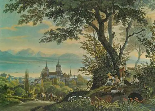 Switzerland Lausanne d'apres une gravure ancienne