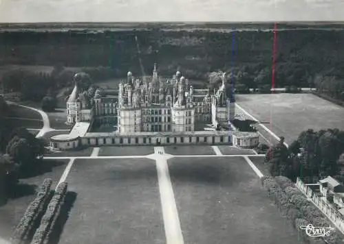 France Chambord Le Chateau Facade Sud Porte Royale vue aerienne