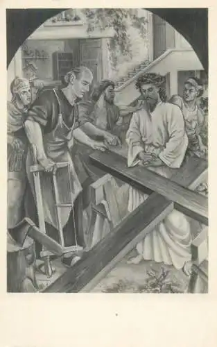 France Eglise de Trehorenteuc Morbihan Jesus est charge de sa Croix