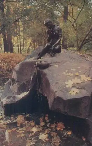 Russia Pushkin museum postcard park statue