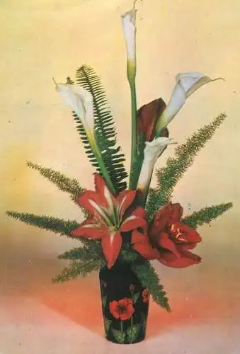Vase colourful floral arrangement