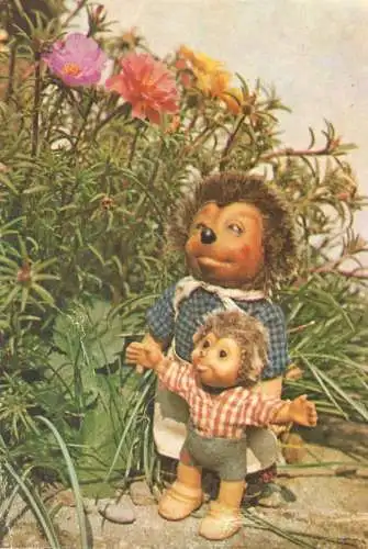 Mecki hedgehog family illustration