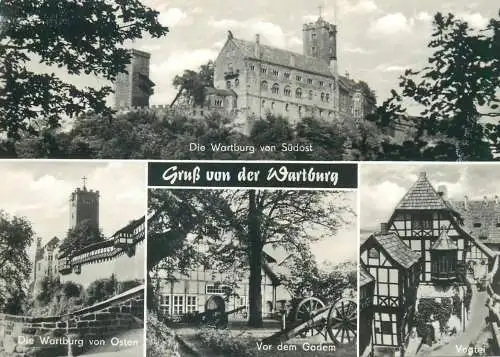 Postcard Germany Grub von der Wartburg multi view