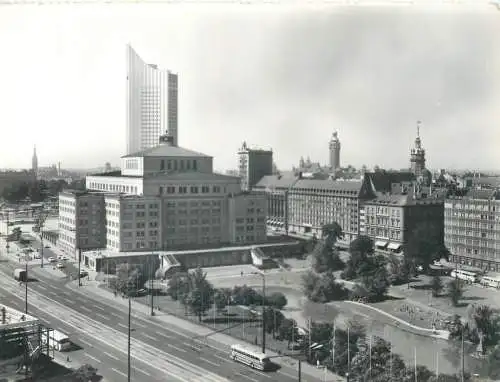 Postcard Germany Leipzig opera house and university building