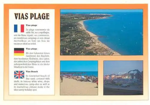 Postcard France Hérault vias plage
