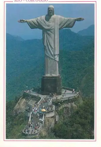 Postcard America > Brazil > Rio de Janeiro Corcovado Jesus statue