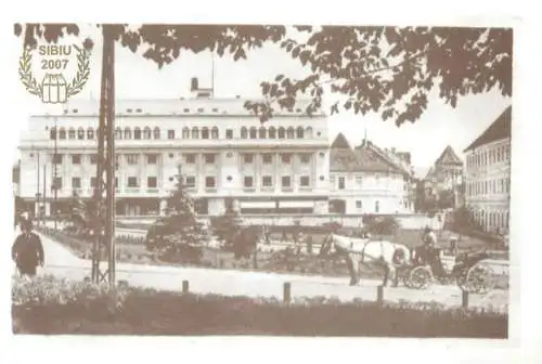 Romania repro 1945 postcard Sibiu Piata Unirii
