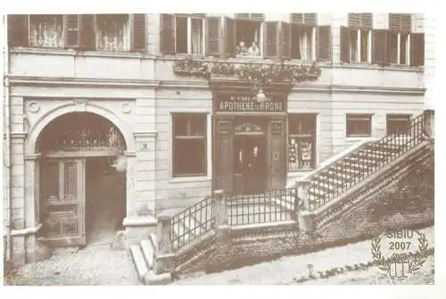 Romania repro vintage postcard Sibiu Farmacia Coroana Strada Ocnei