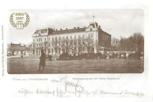 Romania repro vintage 1925 postcard Sibiu Hotel Bulevard