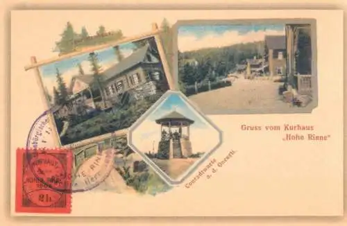 Romania repro vintage lithography 1909 postcard Paltinis (Hohe Rinne) multi view