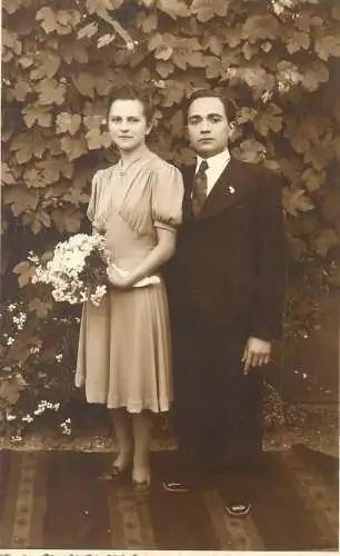 Social History charming elegant couple portrait 1942 photo