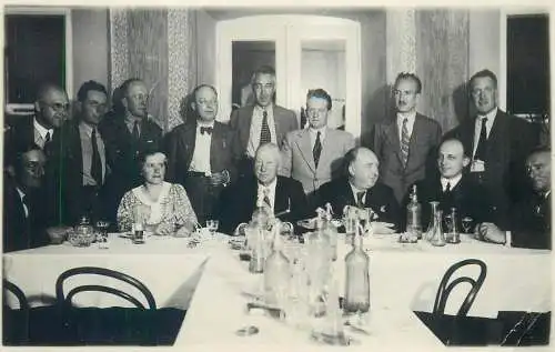 Social History elegant men and women event table group photo