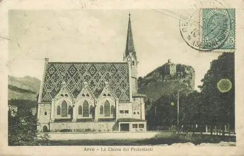 Postcard Italy Arco la chiesa dei protestanti