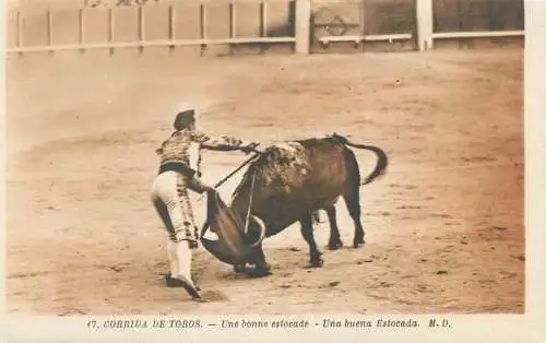 Postcard Spain Corrida de Toros une bonne estocade