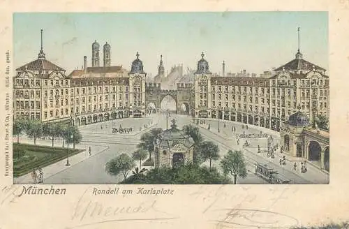 Postcard Germany > Bavaria > Munchen Rondell am Karlsplatz