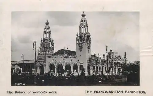 Postcard the Franco British exhibition the palace of Women's work