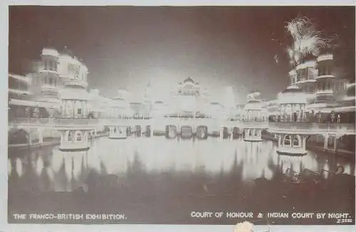 Postcard the Franco-British exhibition court of honour Indian court