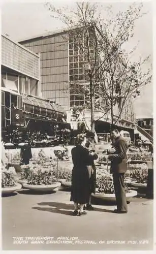 Postcard South Bank exhibition Festiival of Britain 1951 the transport pavilion