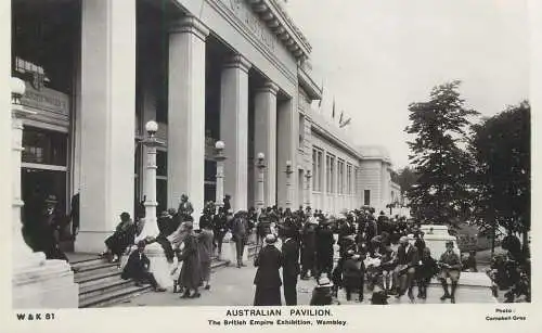 Postcard exposition Australian Pavilion the British Empire exhibition Wembley
