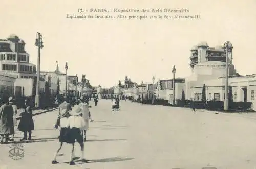 Postcard Coronation exposition des arts decoratifs Paris 1925 Esplanade des Invalides