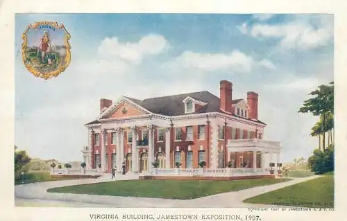 Postcard Jamestown exposition 1907 Virginia building