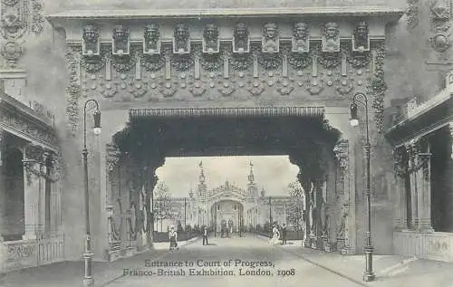 Postcard Franco-British exhibition London 1908 entrance to Court of Progress