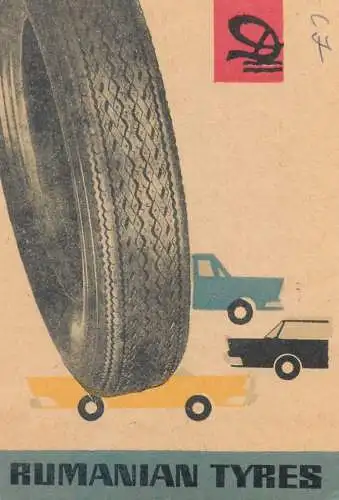 Romania advertising radio amateur QSL card Rumanian tyres YO6 DEA Targu Mures