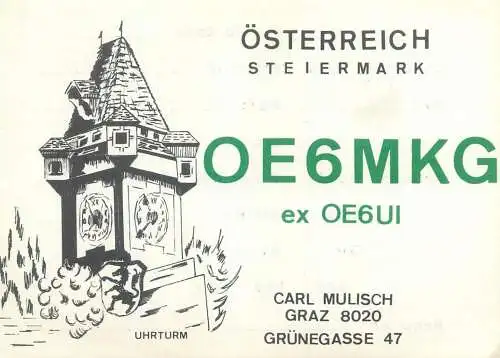 Postcard Radio amateur QSL card Osterreich Steiermark OE6MKG