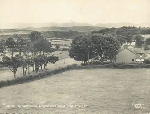 Postcard Uk Wales Snowdonian mountains from Benllech bay