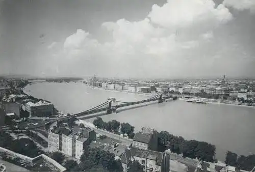 Postcard Hungary Budapest view from above