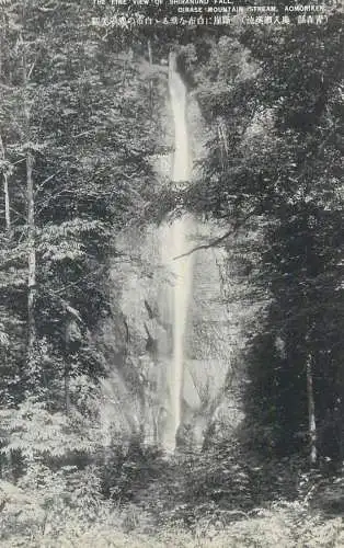 Japan scenic vintage postcard Shiranuno fall