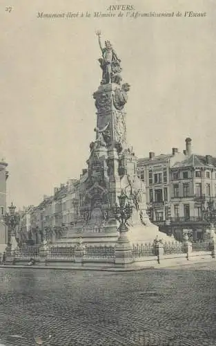Postcard Belgium Antwerp Anvers monument eleve a la Memoire