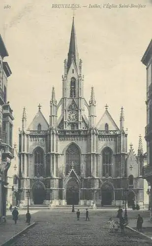 Postcard Belgium Bruxelles Ixelles eglise Saint Boniface