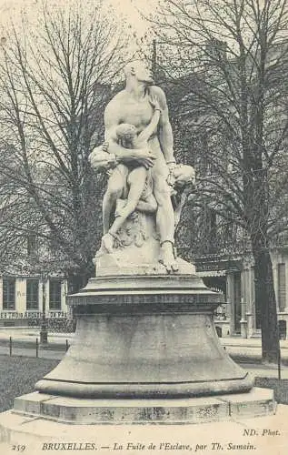 Postcard Belgium Bruxelles la fuite de l'esclave par Th. Samain