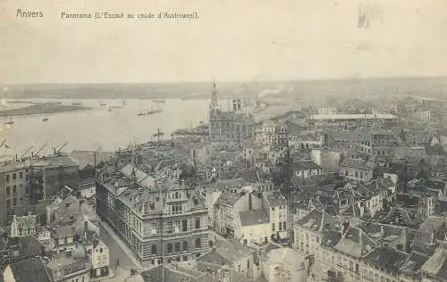 Postcard Belgium Antwerp Anvers panorama aerial