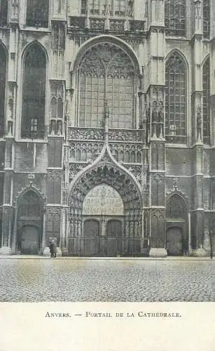 Postcard Belgium Antwerp Anvers portail de la Cathedrale