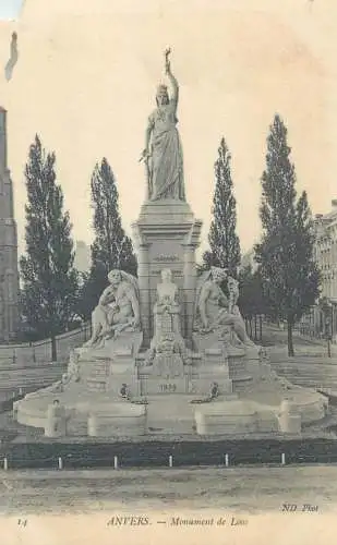 Postcard Belgium Anvers Antwerp monument de loos