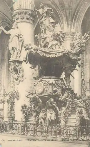 Postcard Belgium Bruxelles eglise Sainte Gudule chaire de Verite