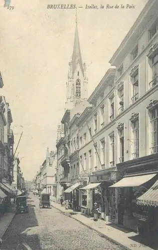Postcard Belgium Bruxelles Ixelles la rue de la Paix