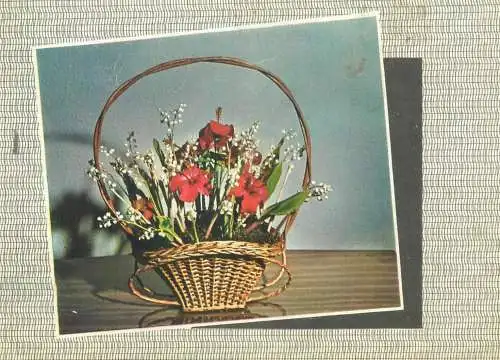 Colourful floral basket arrangement