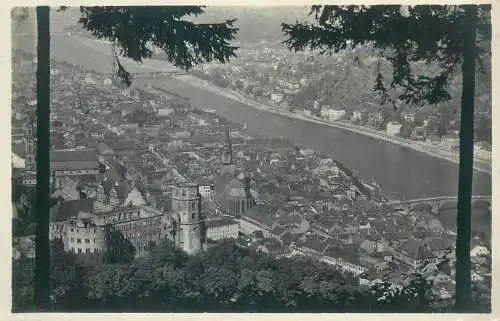 Germany Blick vom Rindenhauschen auf Schloss u. Stadt Heidelberg