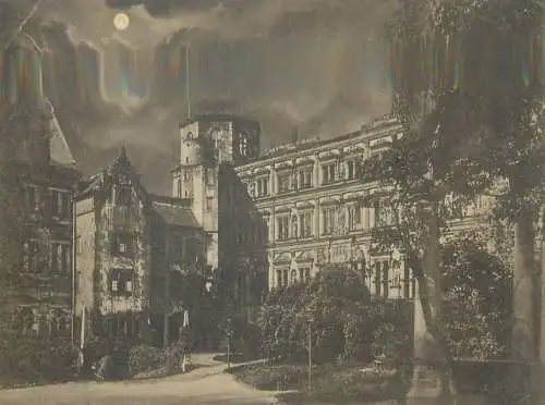 Germany Heidelberg Der Schloss im Mondschein