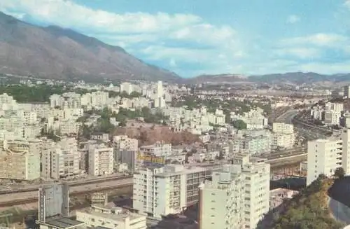 Postcard America Venezuela Caracas autopista del Este Y panorama de Bello Monte
