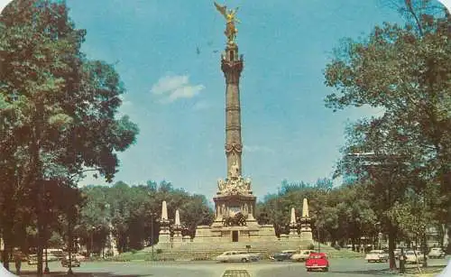 Postcard America Mexico Columna de la Independencia monumento 1965
