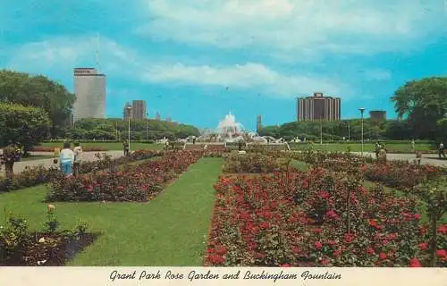 Postcard USA IL - Illinois > Chicago Grant Park Rose and Buckingham fountain 1969
