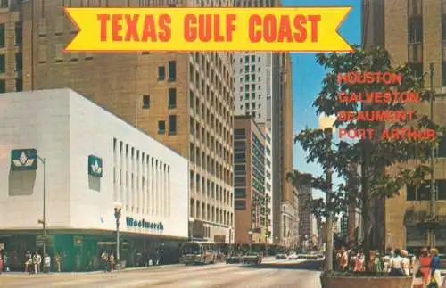 Postcard USA United States TX - Texas > Houston main street