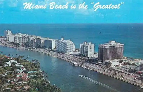 Postcard USA United States Fl Florda Miami beach aerial