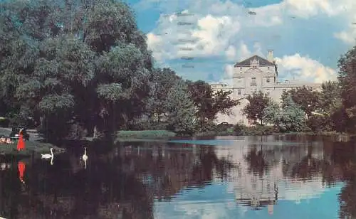 Postcard USA United States IA - Iowa > Ames lake Laverne and the Memorial union 1955
