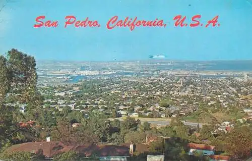 Postcard USA United States Ca California San Pedro 1969 aerial